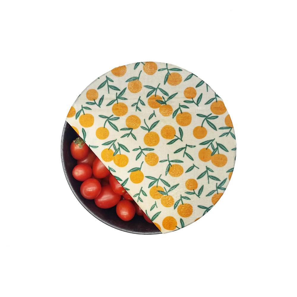 Emballage alimentaire réutilisable en cire d'abeilles Motif Fraises - Set de 3 pièces