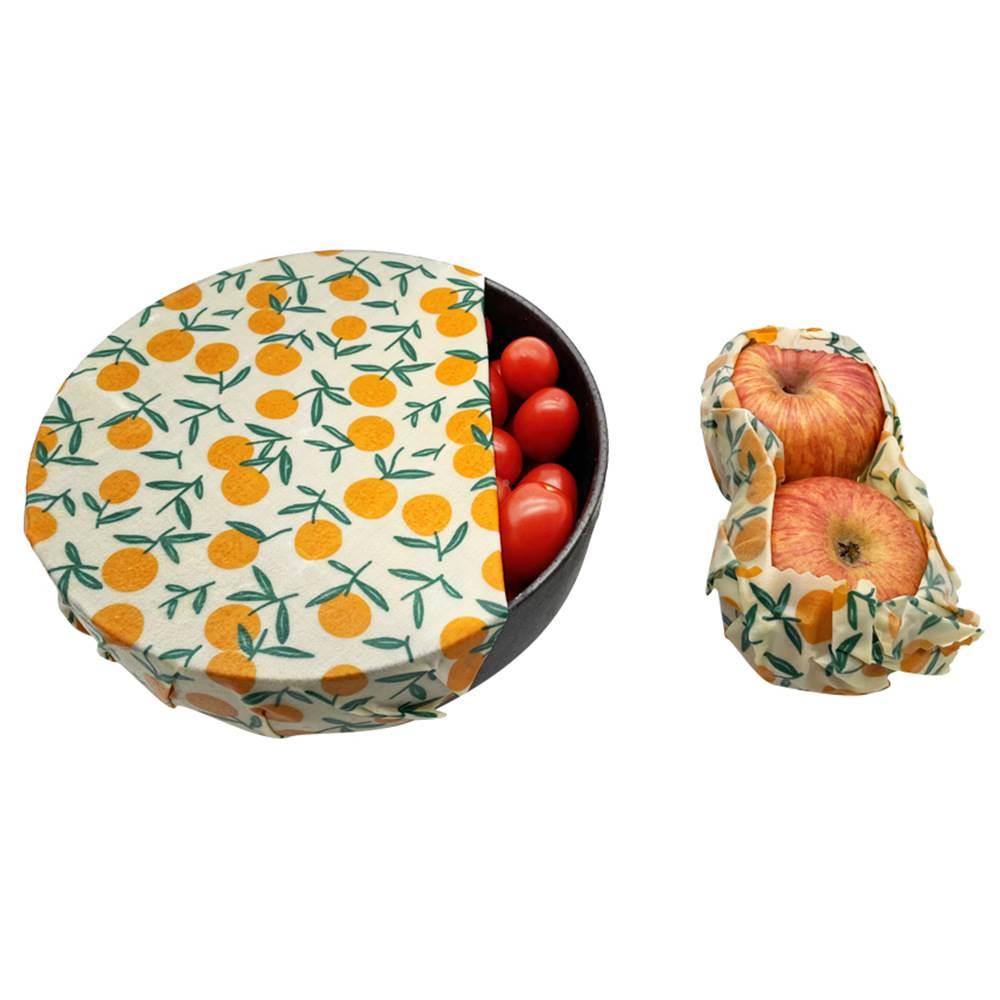 Emballage alimentaire réutilisable en cire d'abeilles Motif Fraises - Set de 3 pièces