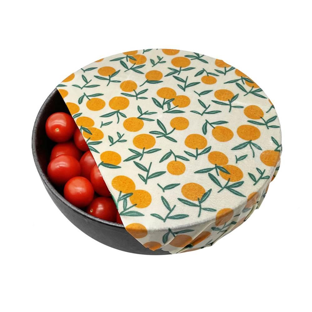 Emballage alimentaire réutilisable en cire d'abeilles Motif Fraises - Set de 3 pièces